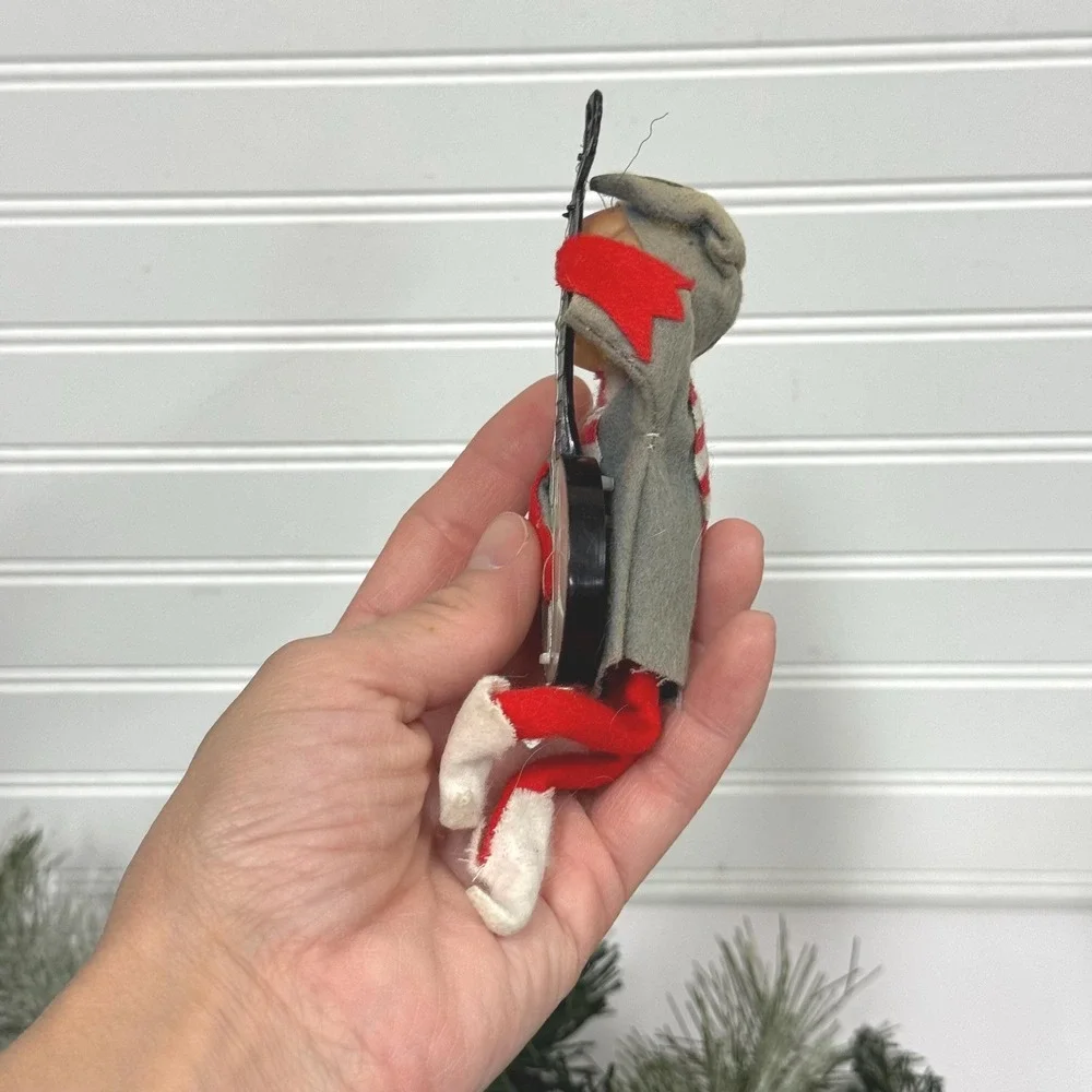 Vintage Knee Hugger Elf: Banjo Playing Christmas Pixie Decor